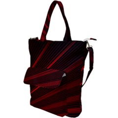 Line Geometric Red Object Tinker Shoulder Tote Bag