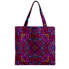 Kaleidoscope Triangle Pattern Zipper Grocery Tote Bag