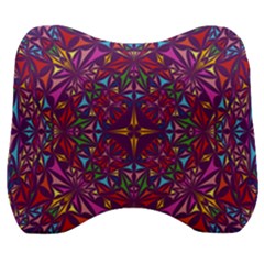 Kaleidoscope Triangle Pattern Velour Head Support Cushion by Mariart