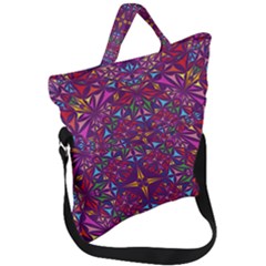 Kaleidoscope Triangle Pattern Fold Over Handle Tote Bag