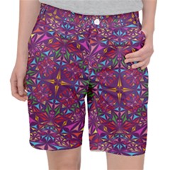 Kaleidoscope Triangle Pattern Pocket Shorts