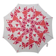 Red Triangle Pattern Hook Handle Umbrellas (small)