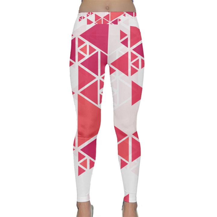 Red Triangle Pattern Classic Yoga Leggings