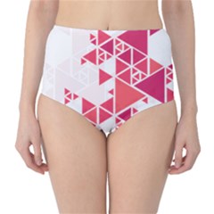 Red Triangle Pattern Classic High-waist Bikini Bottoms