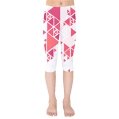 Red Triangle Pattern Kids  Capri Leggings  by Mariart