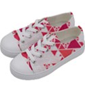 Red Triangle Pattern Kids  Low Top Canvas Sneakers View2