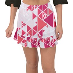 Red Triangle Pattern Fishtail Mini Chiffon Skirt by Mariart