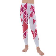 Red Triangle Pattern Kids  Lightweight Velour Leggings by Mariart