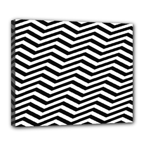 Zigzag Chevron Deluxe Canvas 24  X 20  (stretched)