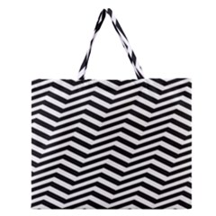 Zigzag Chevron Zipper Large Tote Bag