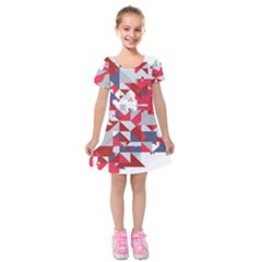 Technology Triangle Kids  Short Sleeve Velvet Dress by Mariart