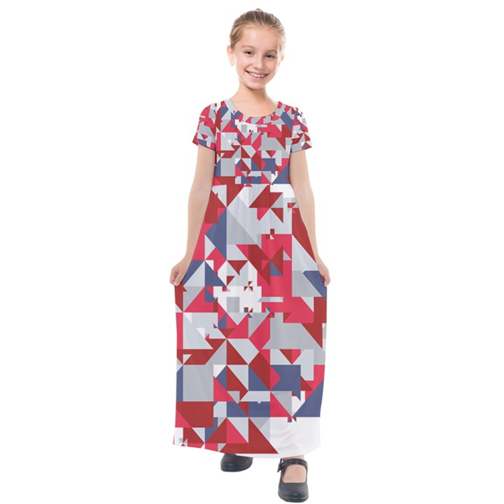 Technology Triangle Kids  Short Sleeve Maxi Dress