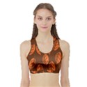 Pattern Leaf Plant Sports Bra with Border View1