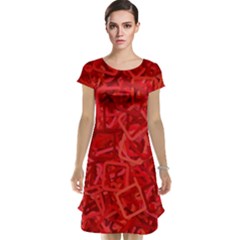 Red Pattern Technology Background Cap Sleeve Nightdress