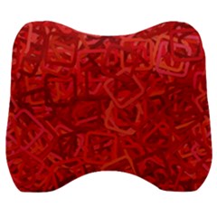 Red Pattern Technology Background Velour Head Support Cushion