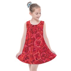 Red Pattern Technology Background Kids  Summer Dress