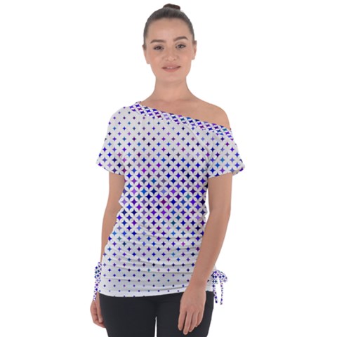 Star Curved Background Geometric Tie-up Tee by Mariart