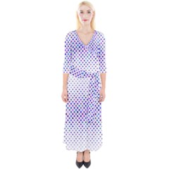 Star Curved Background Geometric Quarter Sleeve Wrap Maxi Dress by Mariart