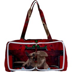 Wonderful German Shepherd With Heart And Flowers Multi Function Bag by FantasyWorld7
