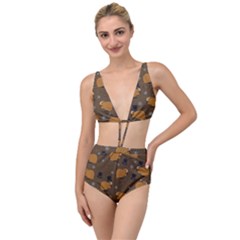 Groundhog Day Pattern Tied Up Two Piece Swimsuit by Valentinaart