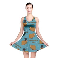 Groundhog Day Pattern Reversible Skater Dress by Valentinaart