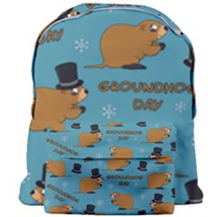 Groundhog Day Pattern Giant Full Print Backpack by Valentinaart