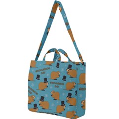 Groundhog Day Pattern Square Shoulder Tote Bag by Valentinaart