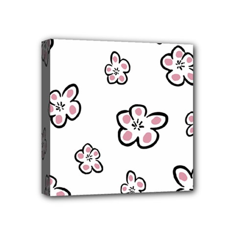 Plum Seamless Flower Mini Canvas 4  x 4  (Stretched)