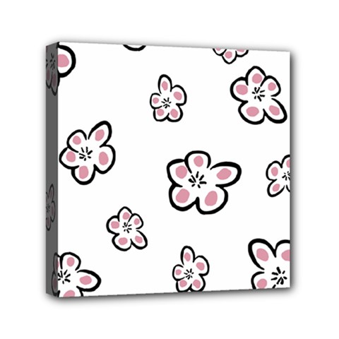 Plum Seamless Flower Mini Canvas 6  x 6  (Stretched)