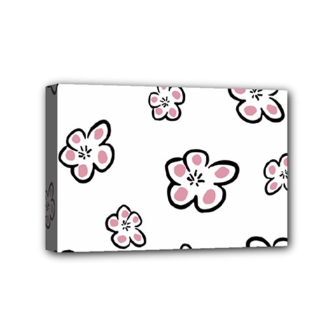 Plum Seamless Flower Mini Canvas 6  x 4  (Stretched)