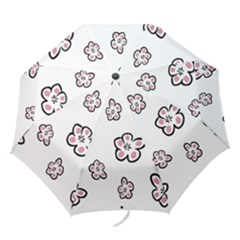 Plum Seamless Flower Folding Umbrellas
