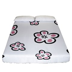 Plum Seamless Flower Fitted Sheet (Queen Size)