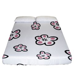 Plum Seamless Flower Fitted Sheet (California King Size)