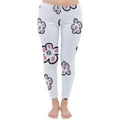 Plum Seamless Flower Classic Winter Leggings