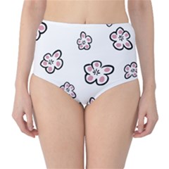 Plum Seamless Flower Classic High-Waist Bikini Bottoms