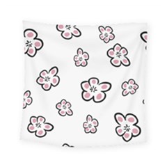 Plum Seamless Flower Square Tapestry (Small)