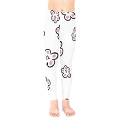 Plum Seamless Flower Kids  Legging