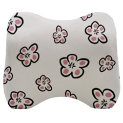 Plum Seamless Flower Velour Head Support Cushion