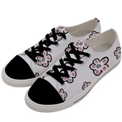 Plum Seamless Flower Men s Low Top Canvas Sneakers