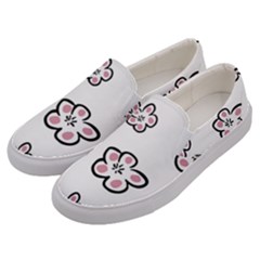 Plum Seamless Flower Men s Canvas Slip Ons by Mariart