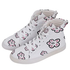 Plum Seamless Flower Women s Hi-Top Skate Sneakers