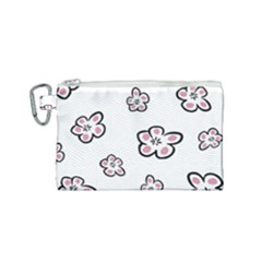 Plum Seamless Flower Canvas Cosmetic Bag (Small)