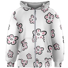 Plum Seamless Flower Kids  Zipper Hoodie Without Drawstring