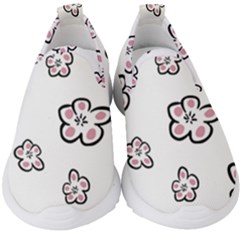 Plum Seamless Flower Kids  Slip On Sneakers