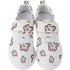 Plum Seamless Flower Men s Velcro Strap Shoes