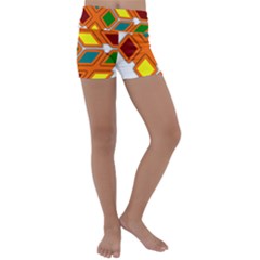 Shape Plaid Kids  Lightweight Velour Yoga Shorts