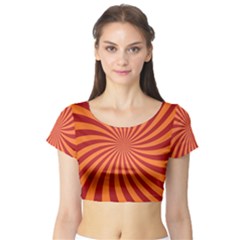 Spiral Swirl Background Vortex Short Sleeve Crop Top by Mariart