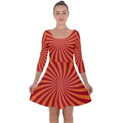 Spiral Swirl Background Vortex Quarter Sleeve Skater Dress