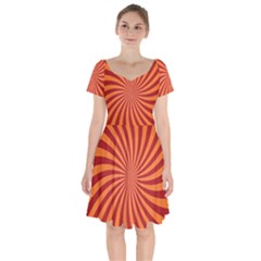 Spiral Swirl Background Vortex Short Sleeve Bardot Dress by Mariart