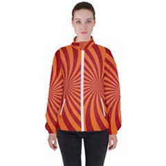 Spiral Swirl Background Vortex High Neck Windbreaker (women) by Mariart